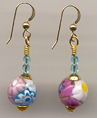 Millefiori Pastel Lace-12mm Fine-Quality-Earrings